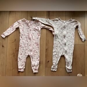 Modern Moments floral and strawberry sleepers pajamas 2T